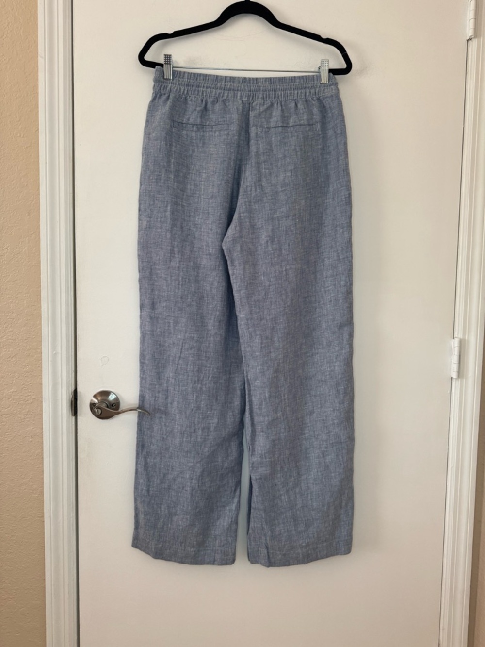 Athleta Cabo Linen Wide Leg Pant Chambray Blue Drawstring Women’s Size 6 - Picture 5 of 15